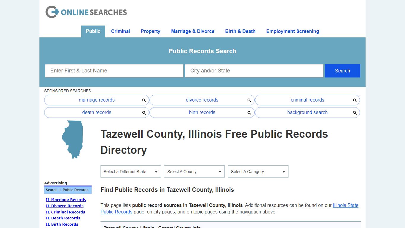 Tazewell County, Illinois Public Records Directory