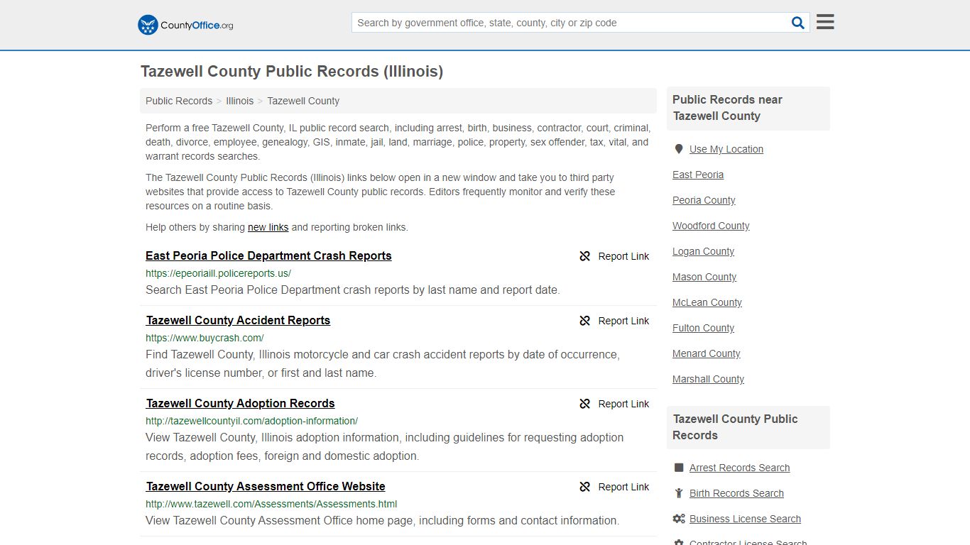 Public Records - Tazewell County, IL (Business, Criminal ...